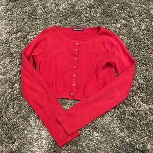 Brandy Melville red button up cropped cardigan